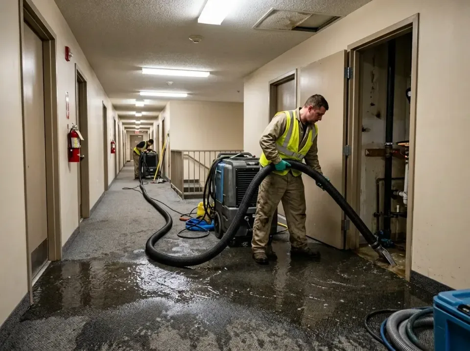 multi-unit-apartment-hallway-f-005 — frequently asked questions, Emergency Burst Pipe Water Extraction & Removal in English…